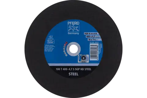Large Diameter Cut-Off Wheel 16" x 1/8 x 1, SGP HD STEEL, S, Aluminum oxide 1