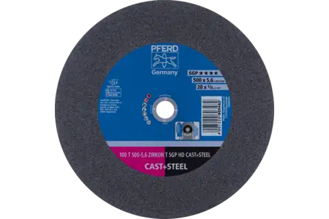 Disco de corte estacionario T 500x5,6x40 mm «muy duro» HD CAST+ STEEL para fundición/acero 100 m/s 1