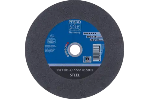 Stationary cut-off wheel T 600x7.6x60 mm "hard" HD STEEL for steel 100 m/s 1