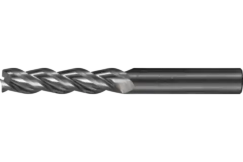 Performance Aluminium solid tungsten carbide end mill with three blades HC3N, chamfer corner design, >4xD