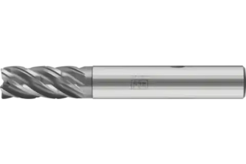 Universal solid tungsten carbide end mill with five blades UCD5, radius corner design with chip breakers, 2xD