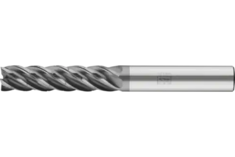 Universal solid tungsten carbide end mill with five blades UCD5, radius corner design with chip breakers, 4xD