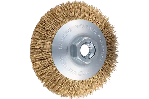 Bevel brushes crimped with thread INOX