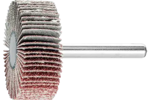 Mounted Flap Wheel, 1-1/2" x 1/2, 40 Grit, 1/4" Shank, Aluminum oxide 1