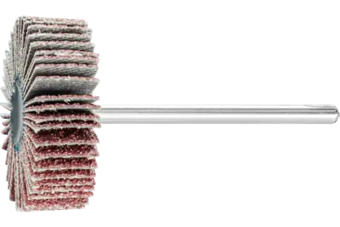 Mounted Flap Wheel, 1-3/16" x 3/8, 180 Grit, 1/8" Shank, Aluminum oxide 1