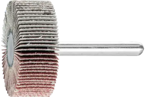 Mounted Flap Wheel, 1-1/2" x 1/2, 120 Grit, 1/4" Shank, Aluminum oxide 1