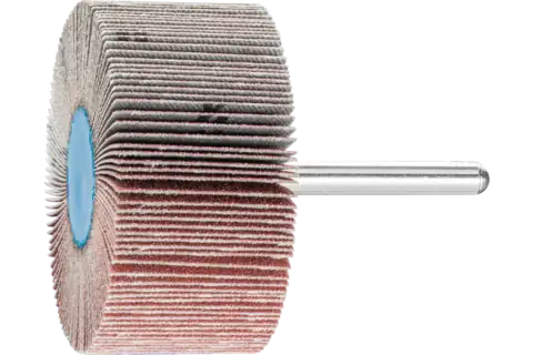 Mounted Flap Wheel, 2-1/2" x 1, 120 Grit, 1/4" Shank, Aluminum oxide 1