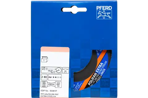 Flap Disc, 4-1/2″x7/8, Z PSF EXTRA STEELOX, 80 Grit, T27, Flat