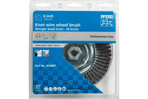 Stringer Bead Wheel Brush 6″ Dia .020 Carbon Steel 5/8-11″ Thread .023 2