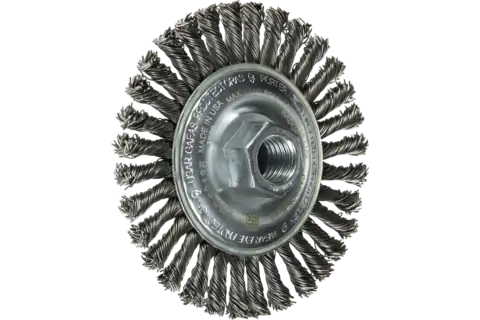 Stringer Bead Wheel Brush 4″ Dia .020 Carbon Steel 5/8-11″ Thread 2