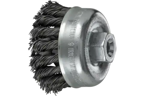 Knot Wire Cup Brush 2-3/4″ Dia. .020 Carbon Steel 3/8-24 Thread 2