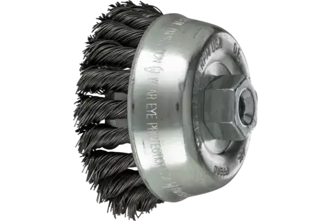 Knot Wire Cup Brush 3-1/2″ Dia. .020 Carbon Steel 3/8-24″ Thread 2