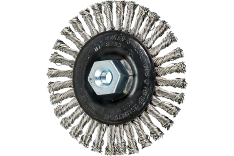 Stringer Bead Wheel Brush 4" Dia .020 Stainless Steel 3/8-24" Thread 1