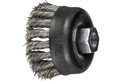 Knot Wire Cup Brush 2-3/4″ Dia. .020 Stainless Steel 3/8-24 Thread 2