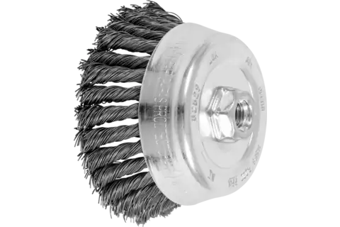Knot Wire Cup Brush 5" Dia. .023 Carbon Steel 5/8-11" Thread 1