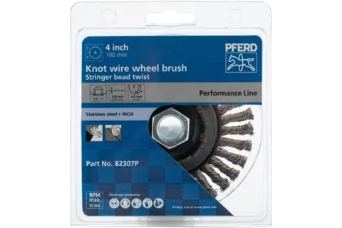Stringer Bead Wheel Brush 4″ Dia .020 Stainless Steel 5/8-11″ Thread .023 Retail 2