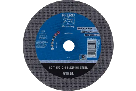 Large Diameter Cut-Off Wheel 10" x 3/32 x 5/8, SGP HD STEEL, S, Aluminum oxide 1