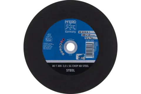 Disco de corte T 300x3,0x25,4 mm, línea alto rendimiento SG CHOP HD STEEL para acero 1