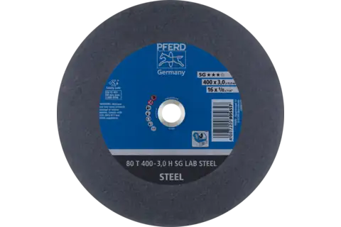 Disco de corte para laboratorio T 400x3,0x32 mm línea alto rendimiento SG LAB STEEL para acero 1
