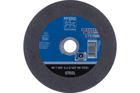Large Diameter Cut-Off Wheel 16" x 1/8 x 1, SGP HD STEEL, Q, Aluminum oxide 1