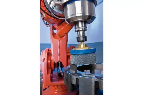 M-BRAD® Disc Brush 8" Dia. .045x.090/80 Grit Silicon Carbide 7/8" Arbor 3
