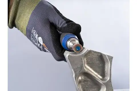 Ceramic oxide grain mounted flap wheel F dia. 15x10 mm shank dia. 3 mm CO-COOL120 for high stock removal on stainless steel 2
