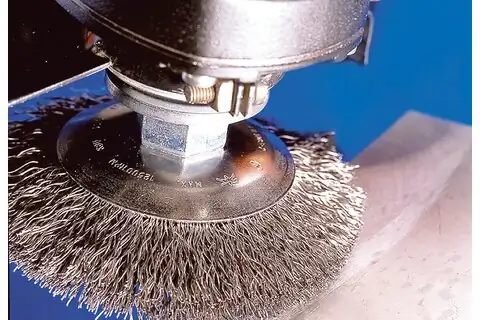 Bevel brush crimped KBU dia. 115x10 mm M14 steel wire dia. 0.35 mm angle grinders 4