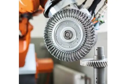 Wheel brush knotted RBG dia. 200x16x50.8 mm hole steel wire dia. 0.50 mm stationary 3