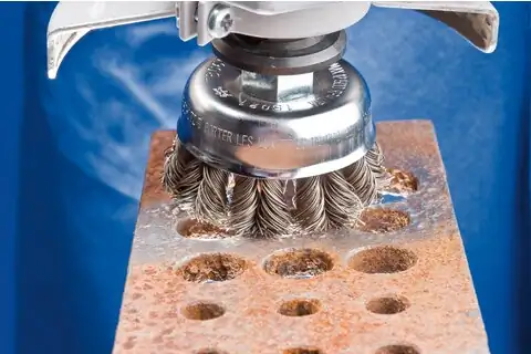 COMBITWIST cup brush knotted TBG dia. 80mm M14 steel wire dia. 0.50mm angle grinders (1) 3