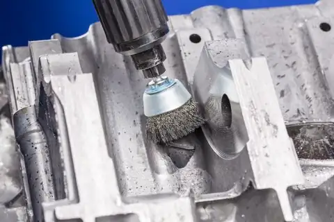 Cup brush crimped TBU dia. 50 mm shank dia. 6 mm stainless steel wire dia. 0.30 3