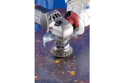 Cup brush crimped TBU dia. 75 mm M14 steel wire dia. 0.30 angle grinders 3