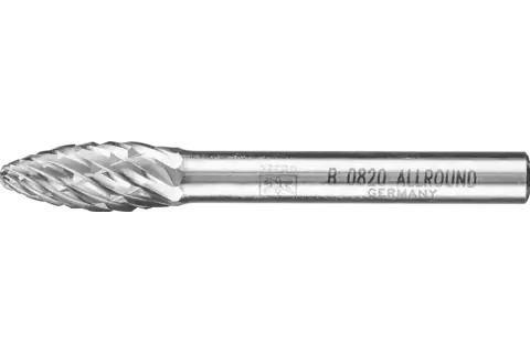 Hartmetall Hochleistungsfrässtift ALLROUND Flamme B Ø 08x20mm Schaft-Ø 6 mm universal grob 1
