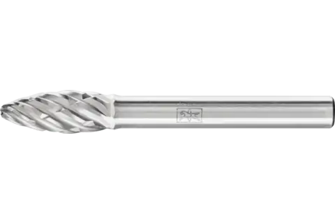 Tungsten carbide high-performance burr STEEL flame B dia. 08x20 mm shank dia. 6 mm for steel 1