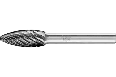 Tungsten carbide high-performance burr ALLROUND flame B dia. 10x25 mm shank dia. 6 mm HICOAT universal 1