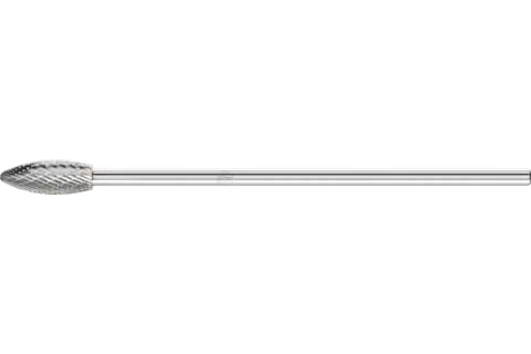 Hardmetalen stiftfrees vlamvorm B Ø 12x30 mm stift-Ø 6x150 mm Z3P universeel middel met kruisvertanding 1