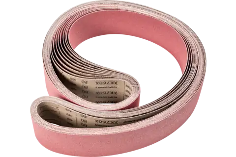 ceramic oxide grain abrasive belt BA 75x2000mm CO80 for maximum stock removal on steel with a belt grinder 1