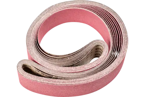 Granulo ceramico nastro abrasivo BA 75x2500 mm CO50 asportazione massima su acciaio con smerigliatrice a nastro 1