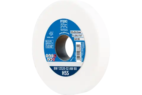 Schleifbockscheibe Ø 125x20mm Bohrung-Ø 32 mm A80 zum Schärfen von HSS-Bohrern 1