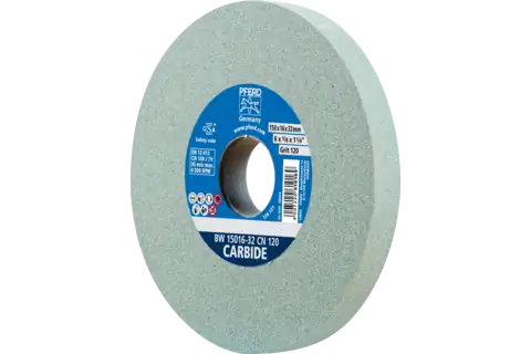 Bench grinding wheel dia. 150x16 mm centre hole dia. 32 mm SiC120 for hard materials e.g. tungsten carbide 1