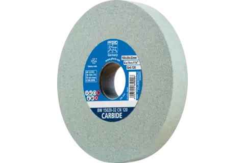 Slijpboksteen Ø 150x20 mm asgat-Ø 32 mm SiC120 voor harde materialen bijv. hardmetaal 1