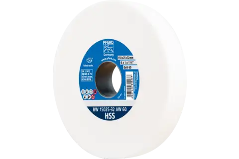 Bench grinding wheel dia. 150x25 mm centre hole dia. 32 mm A60 for sharpening HSS pilot drills 1