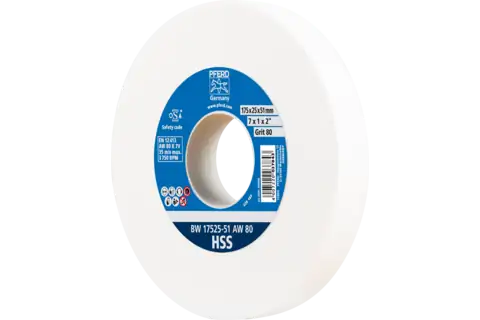 Bench grinding wheel dia. 175x25 mm centre hole dia. 51 mm A80 for sharpening HSS pilot drills 1