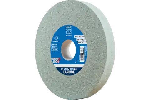 Bench grinding wheel dia. 250x32 mm centre hole dia. 51 mm SiC80 for hard materials e.g. tungsten carbide 1