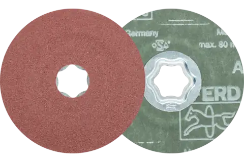 COMBICLICK Korund Fiberscheibe Ø 100mm A80 für universelle Anwendungen 1