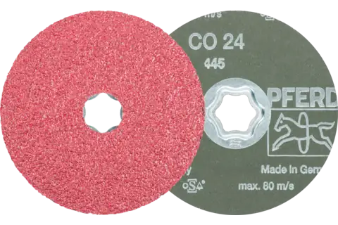 COMBICLICK Keramikkorn Fiberscheibe Ø 115 mm CO24 für hohen Abtrag auf Stahl 1