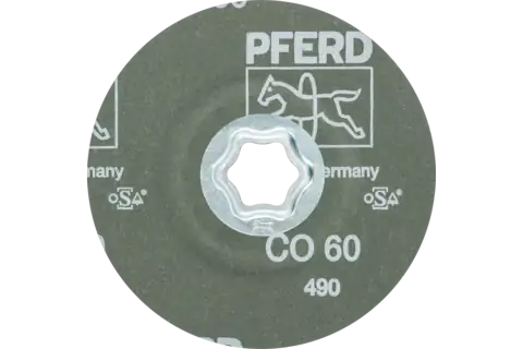 COMBICLICK Keramikkorn Fiberscheibe Ø 115 mm CO60 für hohen Abtrag auf Stahl 3