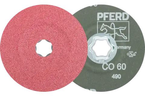 COMBICLICK Keramikkorn Fiberscheibe Ø 115 mm CO60 für hohen Abtrag auf Stahl 1