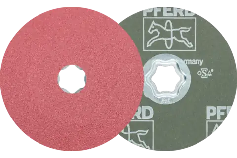 COMBICLICK Keramikkorn Fiberscheibe Ø 115 mm CO80 für hohen Abtrag auf Stahl 1