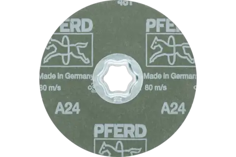 COMBICLICK Korund Fiberscheibe Ø 125 mm A24 für universelle Anwendungen 3