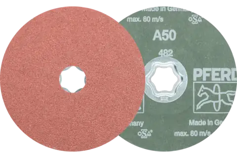 COMBICLICK Korund Fiberscheibe Ø 125 mm A50 für universelle Anwendungen 1